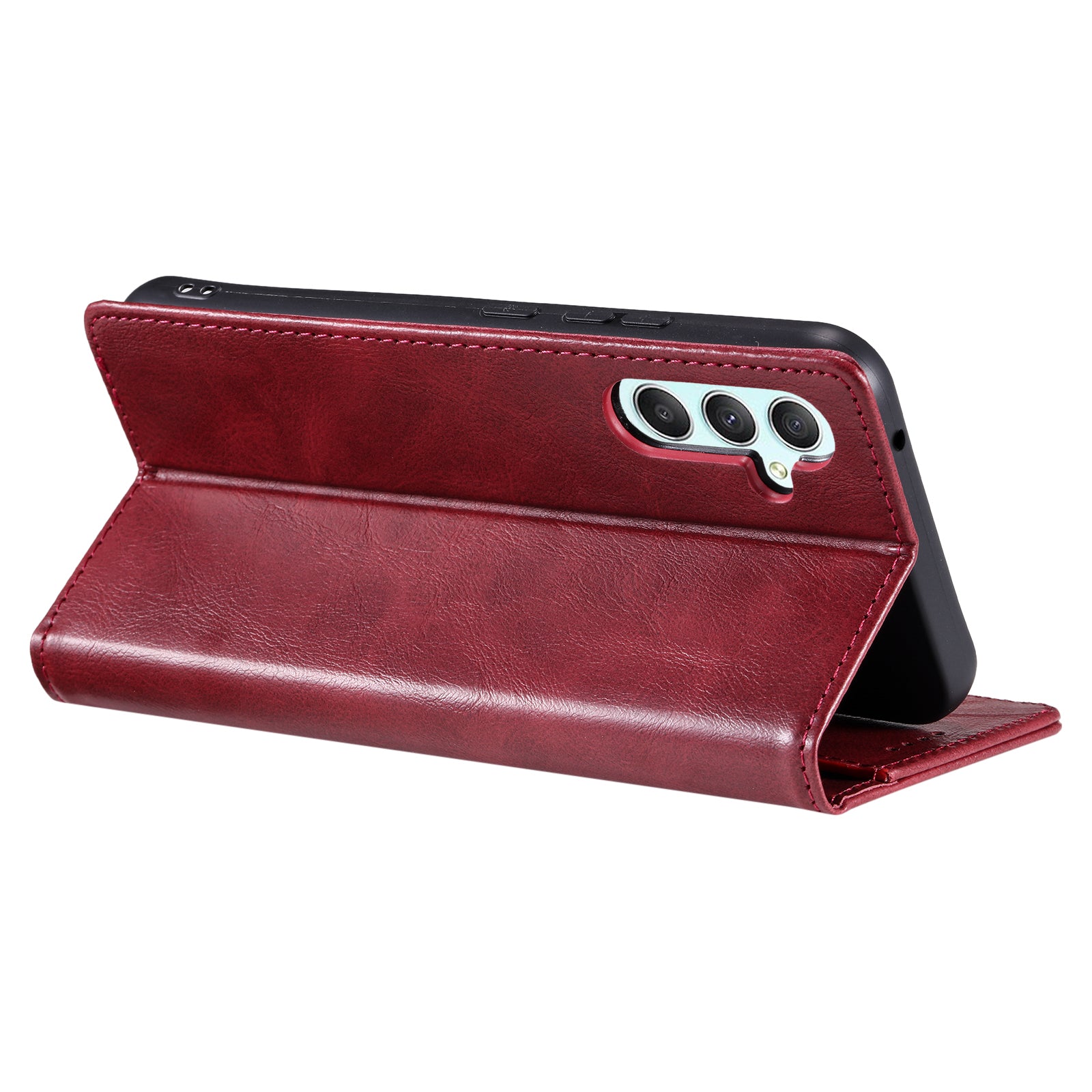 TTUDRCH Style 007 For Samsung Galaxy A16 5G / A16 4G Leather Case RFID Blocking Wallet Stand Phone Cover - Red TTUDRCH Style 007 For Samsung Galaxy A16 5G / A16 4G Leather Case RFID Blocking Wallet Stand Phone Cover - Red